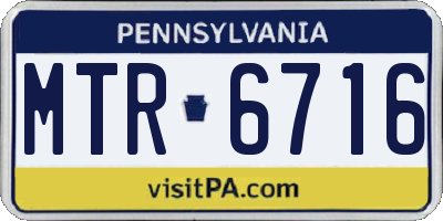 PA license plate MTR6716