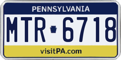 PA license plate MTR6718