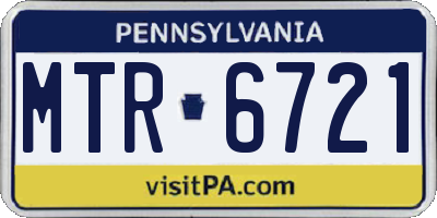 PA license plate MTR6721