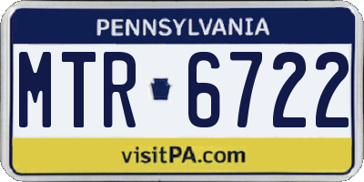 PA license plate MTR6722