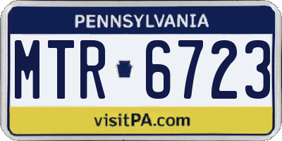 PA license plate MTR6723