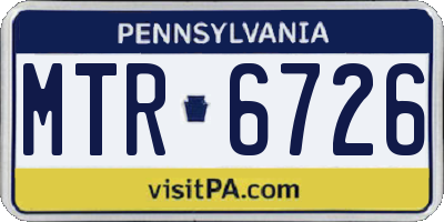 PA license plate MTR6726