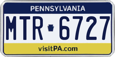 PA license plate MTR6727