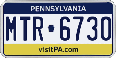 PA license plate MTR6730