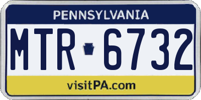 PA license plate MTR6732