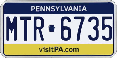 PA license plate MTR6735