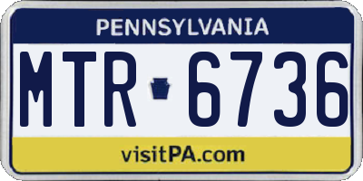 PA license plate MTR6736