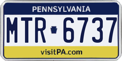 PA license plate MTR6737