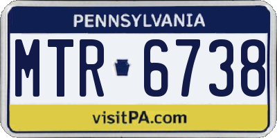 PA license plate MTR6738