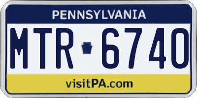 PA license plate MTR6740