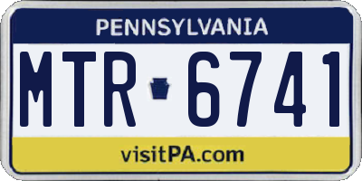 PA license plate MTR6741
