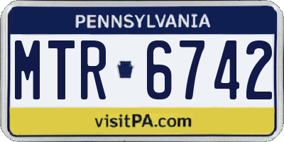 PA license plate MTR6742