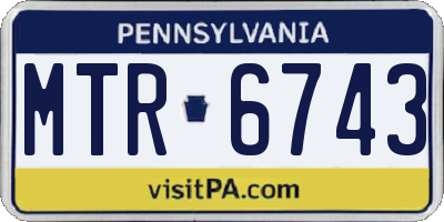 PA license plate MTR6743