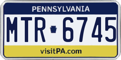 PA license plate MTR6745