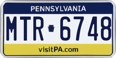 PA license plate MTR6748