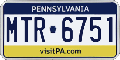 PA license plate MTR6751