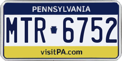 PA license plate MTR6752