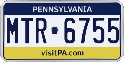 PA license plate MTR6755