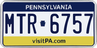 PA license plate MTR6757
