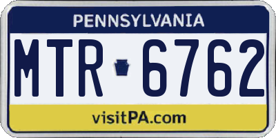 PA license plate MTR6762