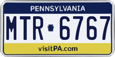 PA license plate MTR6767