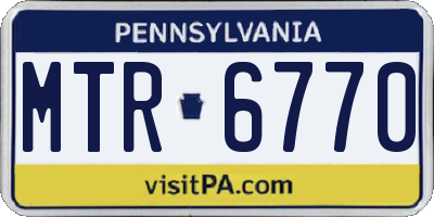 PA license plate MTR6770