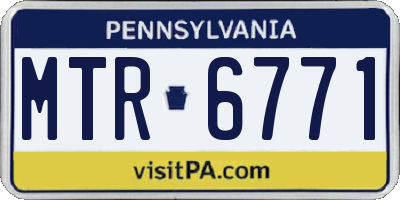 PA license plate MTR6771