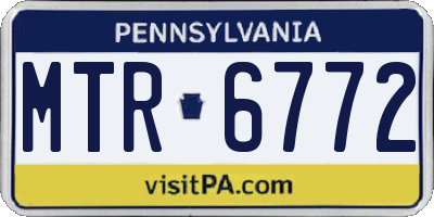 PA license plate MTR6772