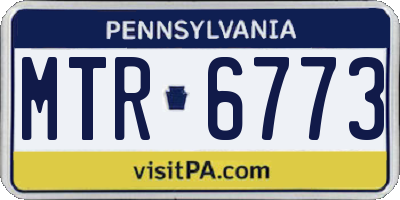PA license plate MTR6773