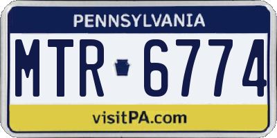 PA license plate MTR6774