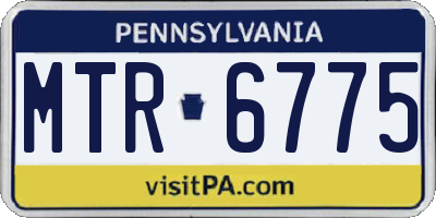 PA license plate MTR6775