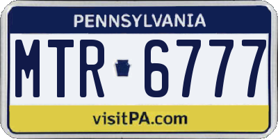PA license plate MTR6777