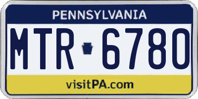 PA license plate MTR6780