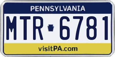 PA license plate MTR6781