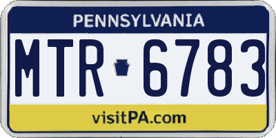 PA license plate MTR6783