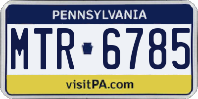 PA license plate MTR6785
