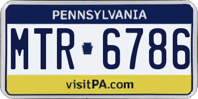 PA license plate MTR6786