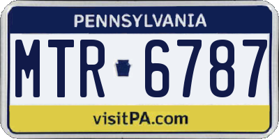 PA license plate MTR6787