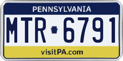 PA license plate MTR6791