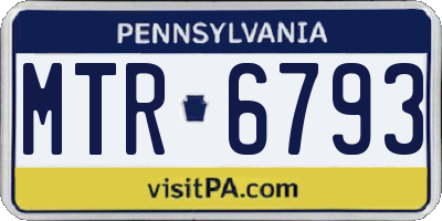 PA license plate MTR6793
