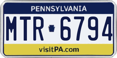 PA license plate MTR6794