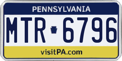PA license plate MTR6796