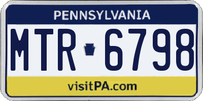 PA license plate MTR6798