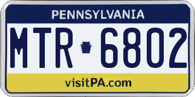 PA license plate MTR6802