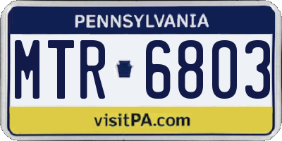 PA license plate MTR6803