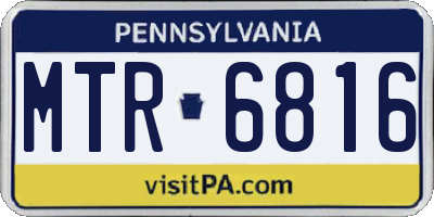 PA license plate MTR6816