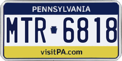PA license plate MTR6818