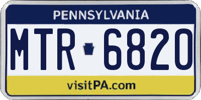 PA license plate MTR6820