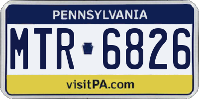 PA license plate MTR6826