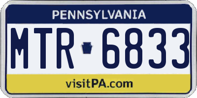 PA license plate MTR6833